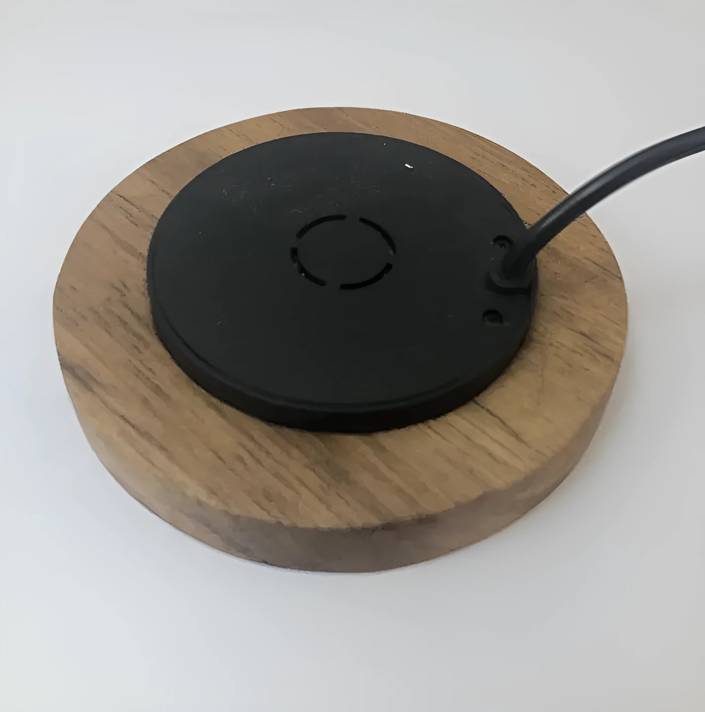 60mm round embedded wireless phone charger for furniture installation with smartphone compatibility logos