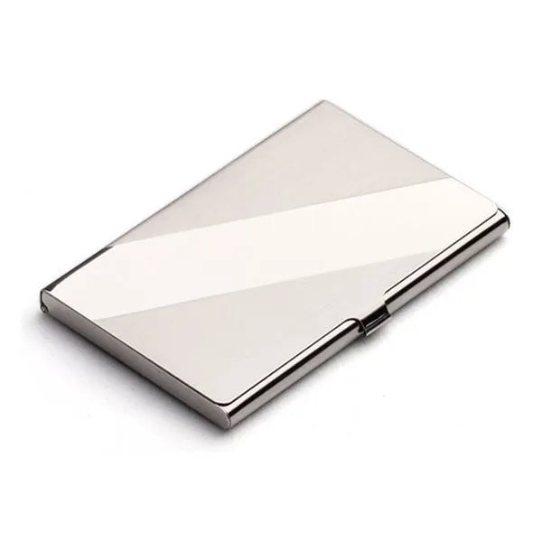 304 stainless steel business card case with laser geometric sculpture and mirror finish