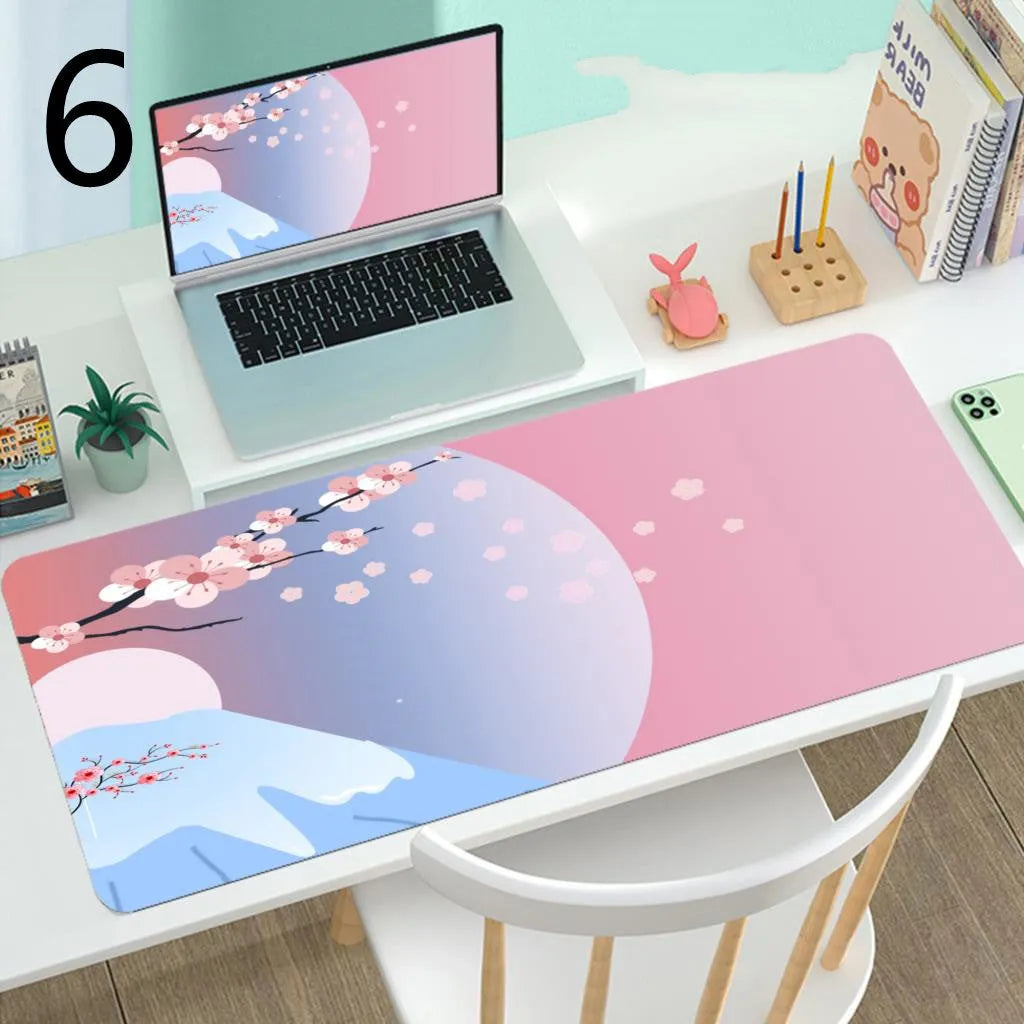 Large gaming mouse desk mat rubber printed pattern multiple sizes 300x600mm to 400x900mm picture colour