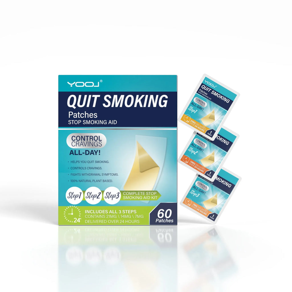Box of 30 nicotine patches with plant extracts for smoking cessation support