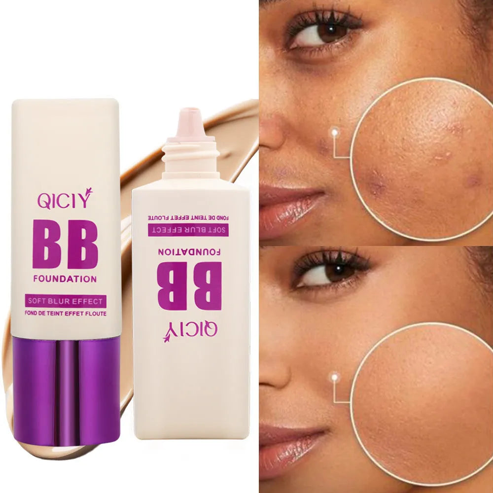 Feeding bottle containing liquid BB cream foundation in ten different shade numbers.