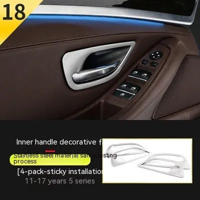 Set of four ABS and stainless steel decorative frames for BMW 5 Series F10 F18 interior door handles