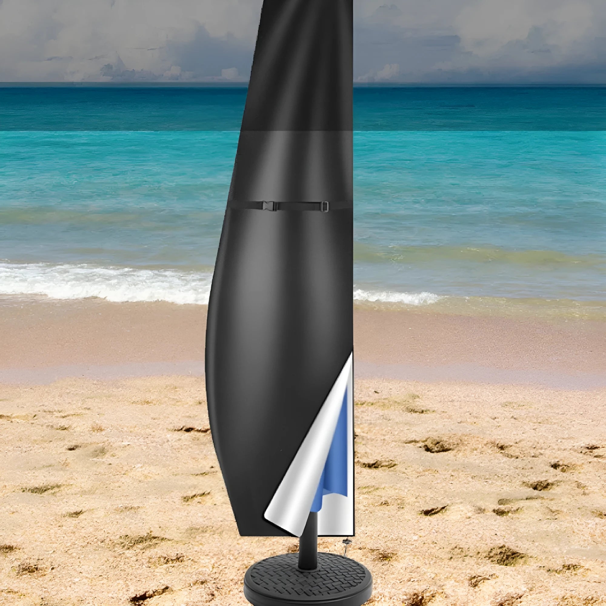 Black waterproof oxford cloth cover for outdoor offset banana umbrella