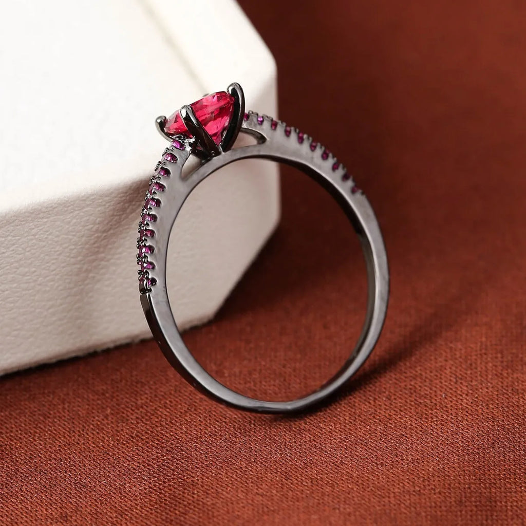 Copper hexagonal geometry ring with electroplated metallic finish