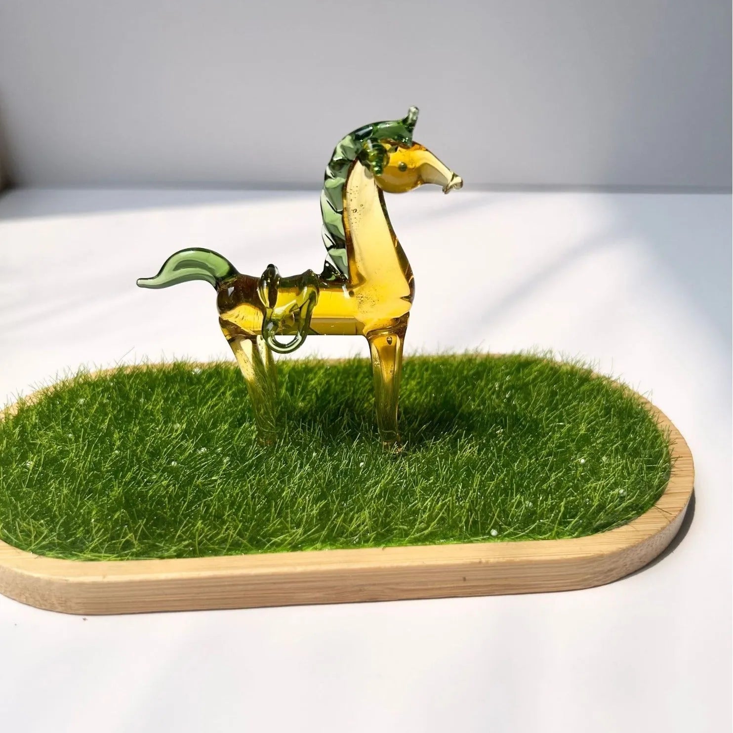 Glazed ceramic horse figurine decorative ornament in modern simplicity style
