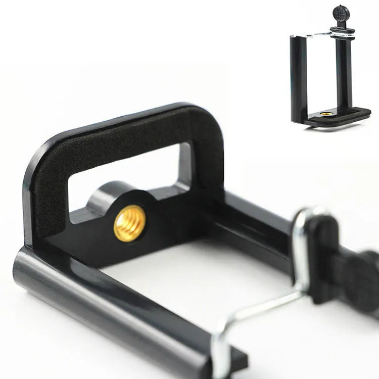 Black U Clip mobile phone holder with flexible adjustable arm for universal smartphone mounting