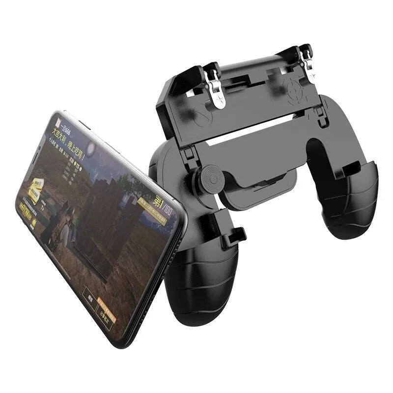 Multifunctional mobile game handle in black, blue, or white colours for smartphone gaming control