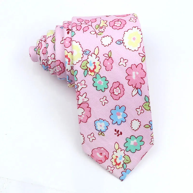 Korean style narrow men's cotton bow tie with a printed cartoon pattern, shown in colour GH21-01.