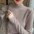 Women's slim fit viscose knitted shirt in apricot colour with long sleeves