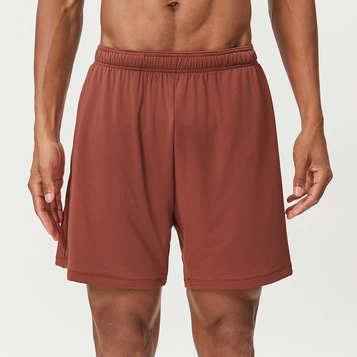 Men's quick-drying double-layer running shorts in multiple colours with mid-waist design for gym workouts