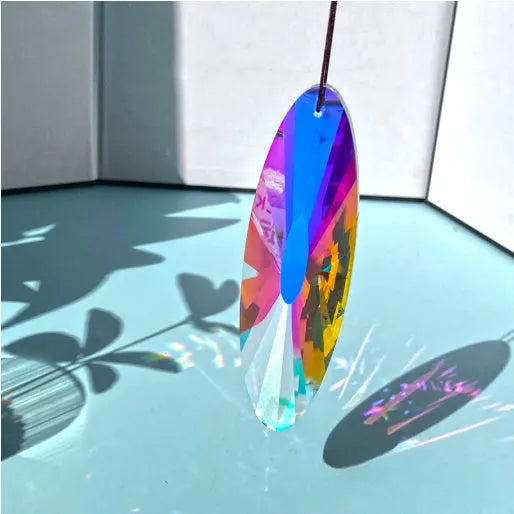 Rainbow crystal pendant Christmas decoration with light-catching stones