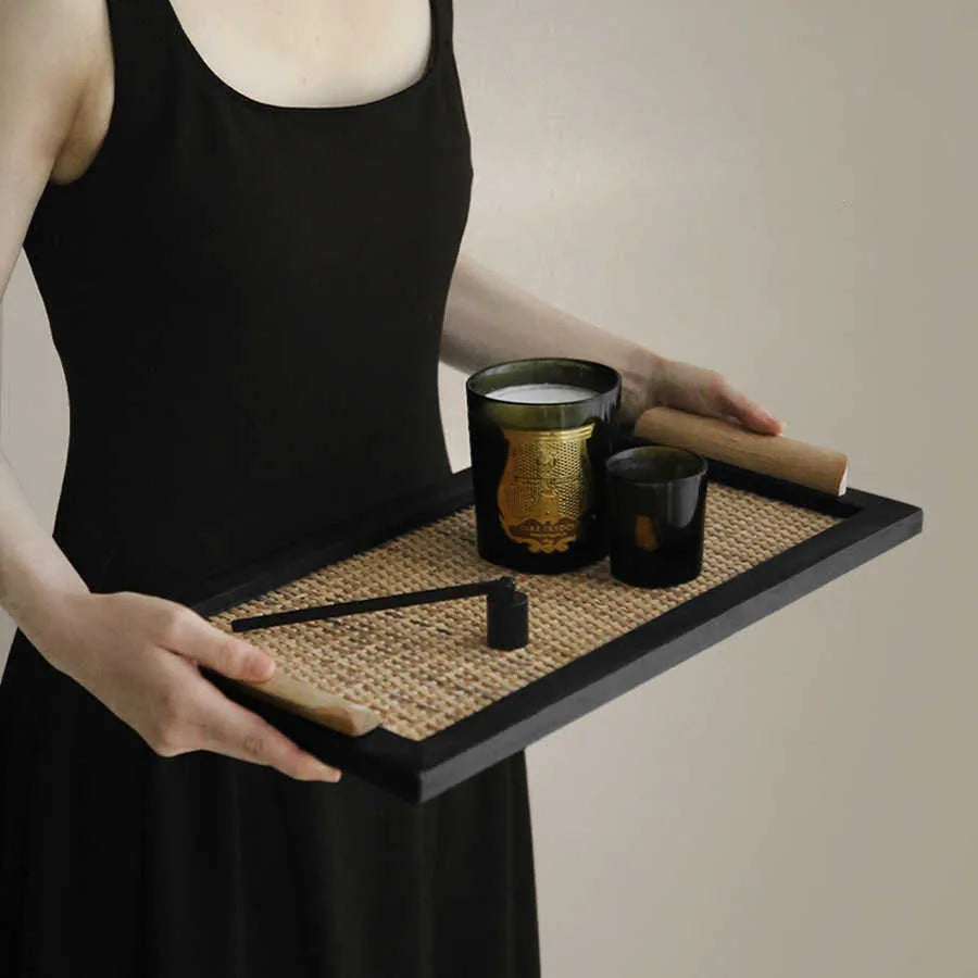 Pine dining tray with compartments available in small and large sizes for tea room serving