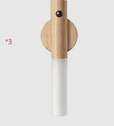 Compact smart sensor LED desk lamp made of solid wood and organic glass in coffee colour.
