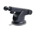 Universal telescopic car phone holder with adjustable long arm on a dashboard.