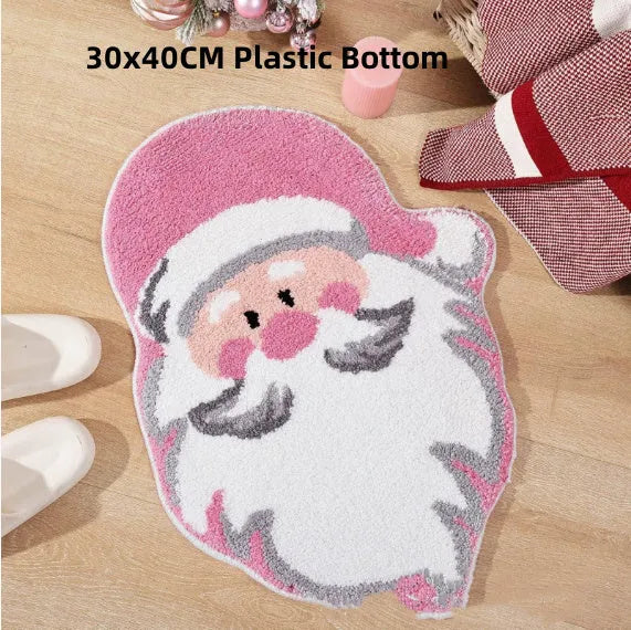 Christmas geometric pattern hallway mat with non-slip backing in multiple size options