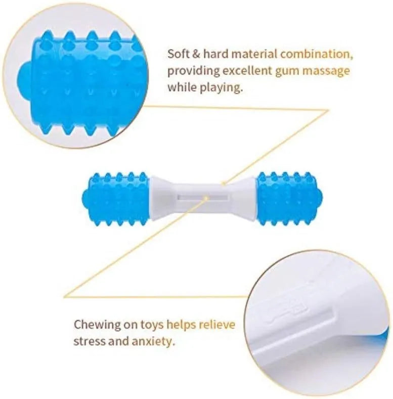 Dual-colour TPR puppy teething chew toy for dogs aged 2-8 months