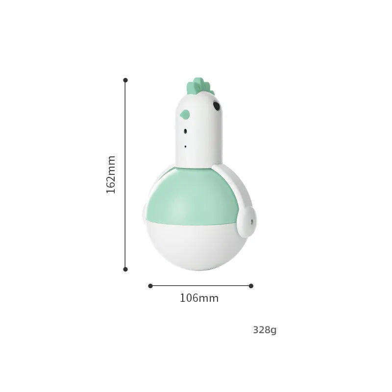 Green and orange electric cat toy chicken shape with laser sound and automatic swing function