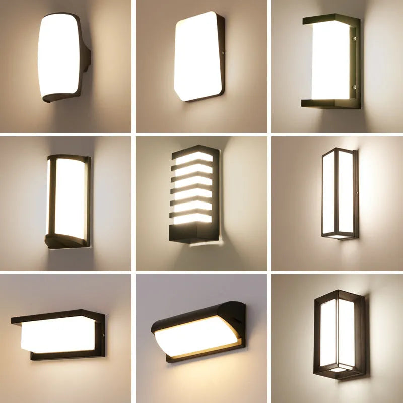 Simple outdoor waterproof wall lamp 18W IP65 aluminium PC for balcony stairs garden