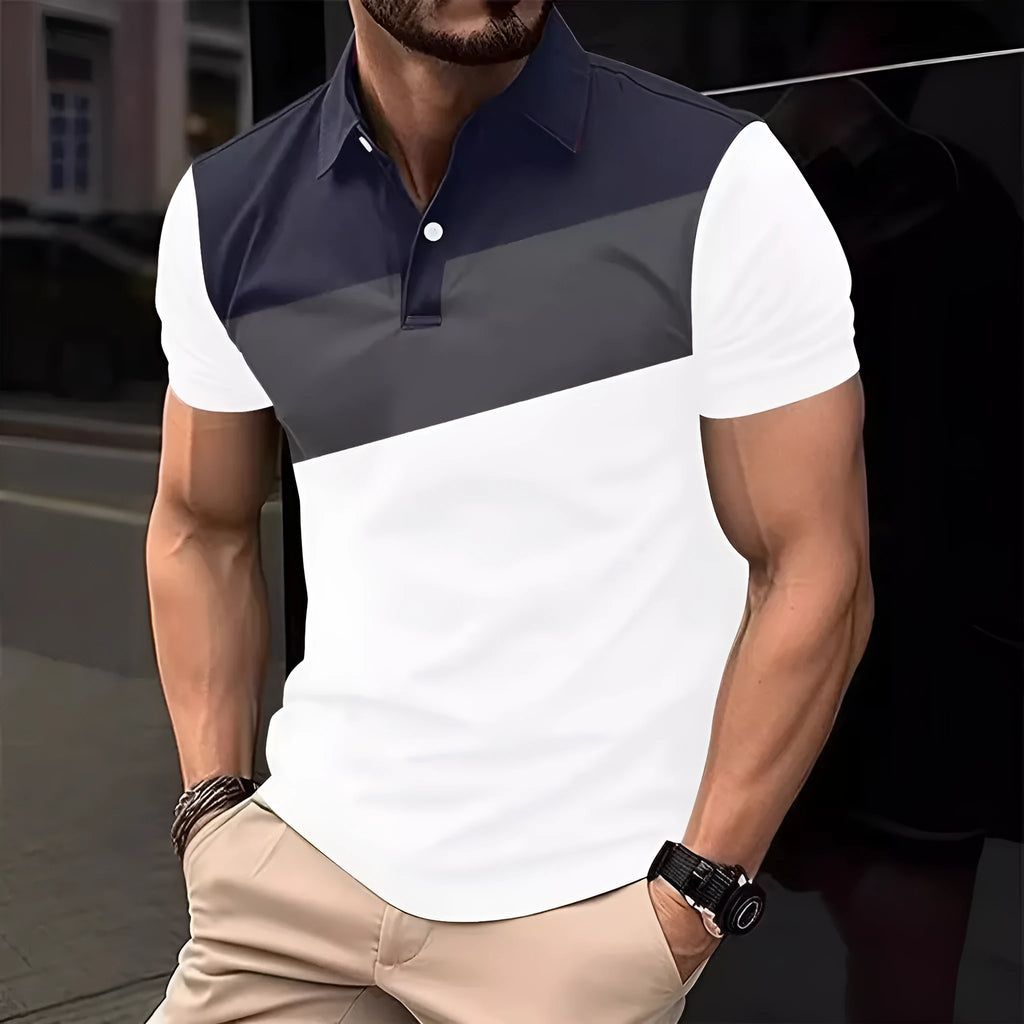 Men's loose fit short sleeve t-shirt with 3D digital printed colour matching pattern.