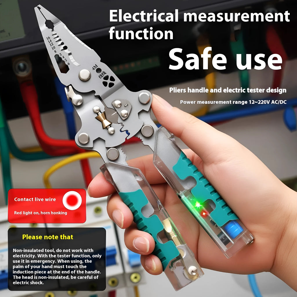 Thickened multi-functional electric pointed pliers wire stripper tool with rust prevention