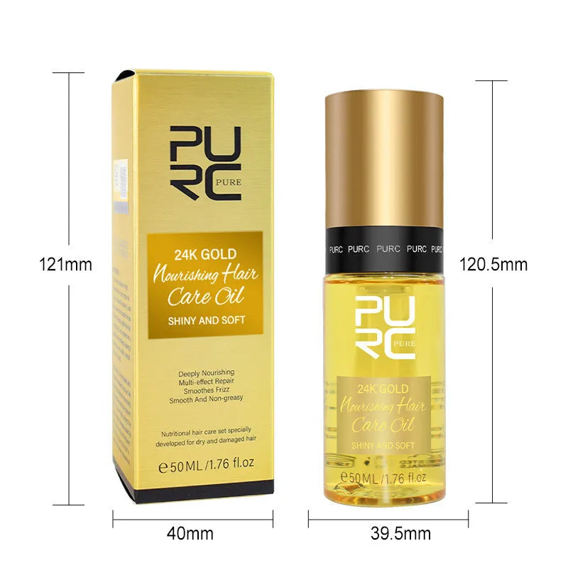 Yellow 50ml bottle of curly hair repair and scalp care essential oil.