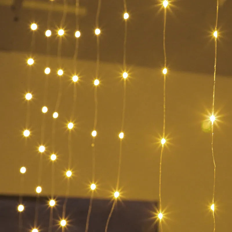 Copper curtain lamp decorative lighting with LED beads and USB power cable