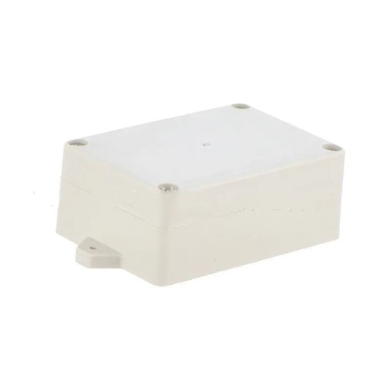 White ABS plastic waterproof instrument box for electronic components with dimensions 100mm by 68mm by 40mm.