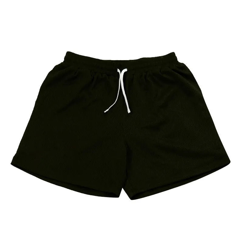 Men's mesh quick-drying shorts in black, red, grass green, purple or sky blue for running and fitness