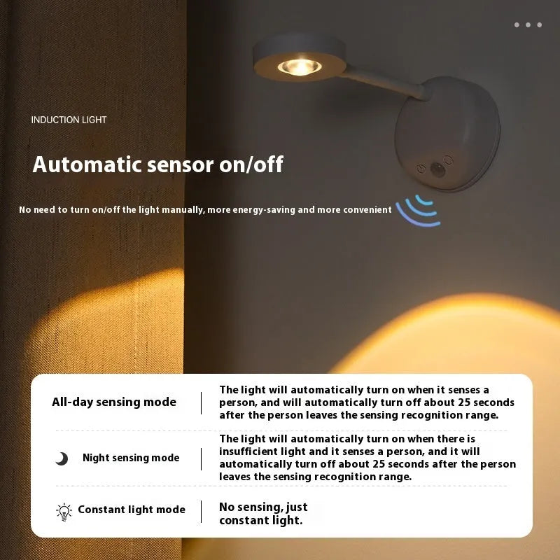 Geometric rechargeable wall lamp spotlight with wireless installation