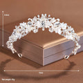 Pearl crown headdress for women in gold or silver alloy with electroplated finish