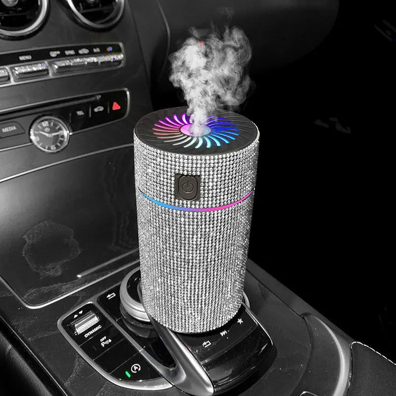 Car mounted air purification humidifier in water diamond material with USB power cord