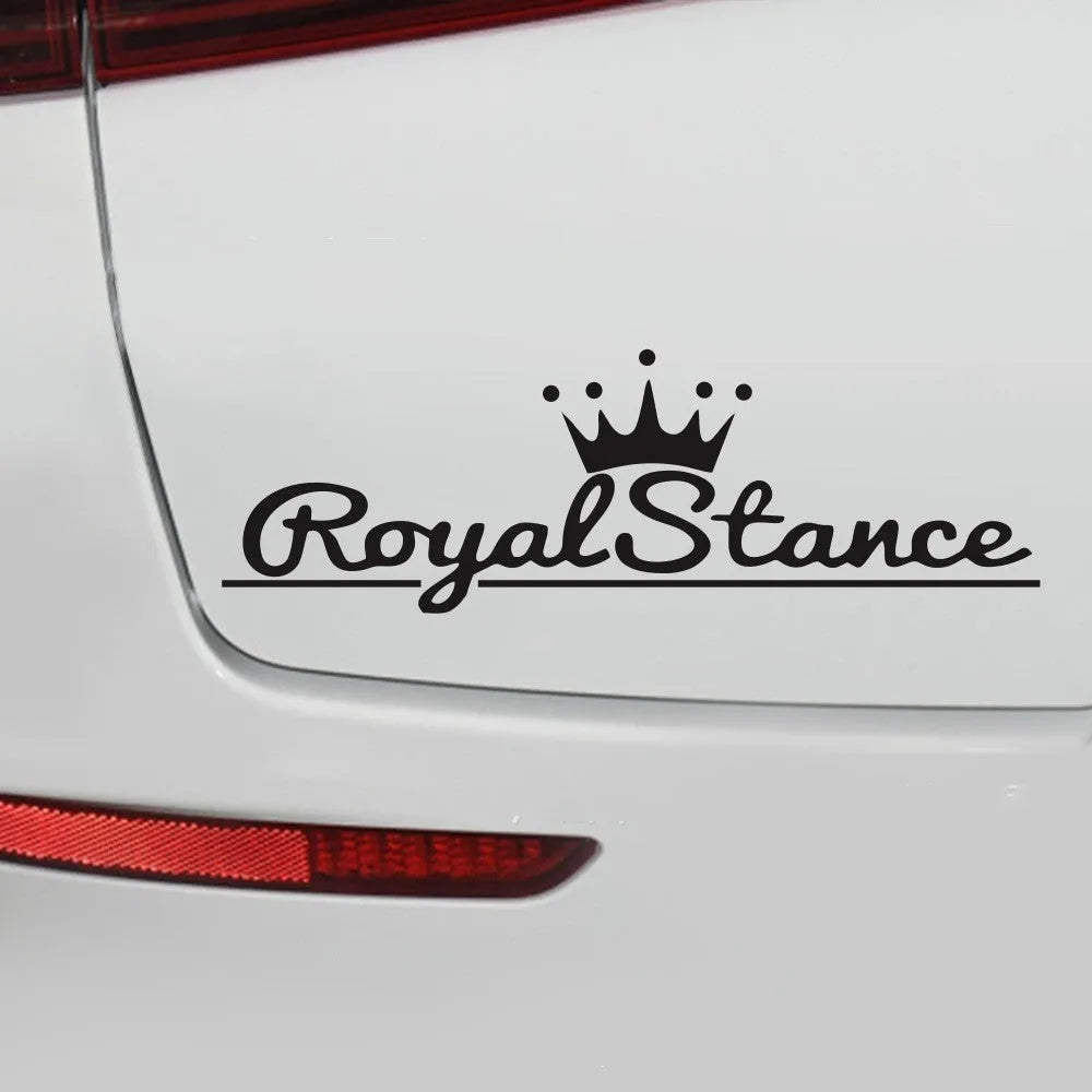 Reflective crown design car sticker on vehicle window in three colour options