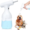 White electric foam soap dispenser with 350ml capacity and rechargeable battery for pet baths and cleaning