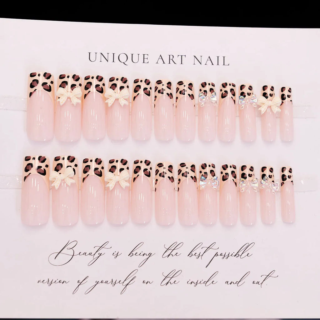 Leopard print butterfly pattern nail art decorative pieces for manicures