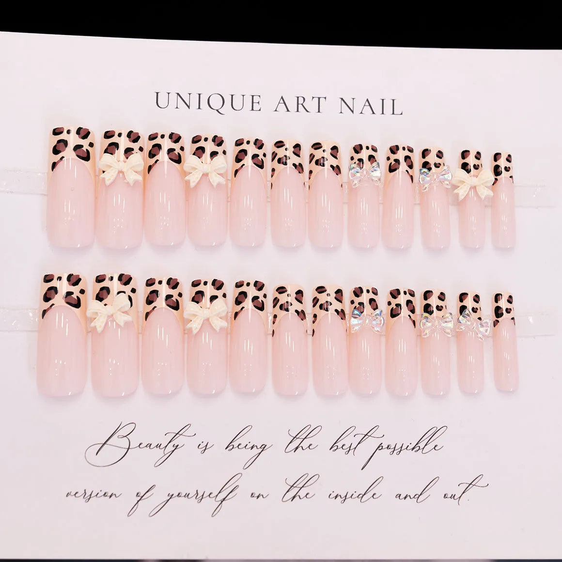 Leopard print butterfly pattern nail art decorative pieces for manicures