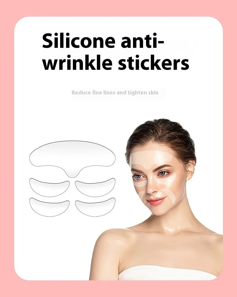 Silicone anti-wrinkle face stickers 5-piece set for facial skincare