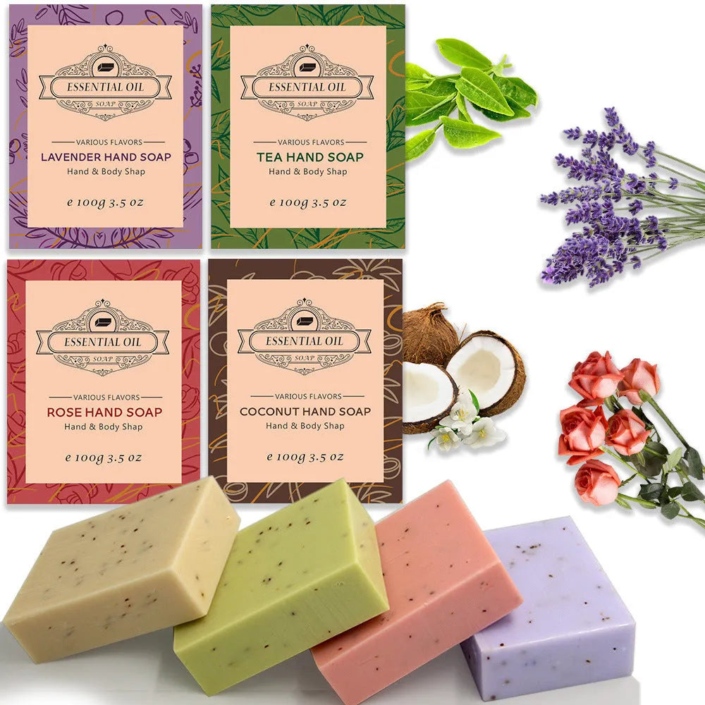 Handmade frosted essential oil soap bar for bathing and whole body cleansing