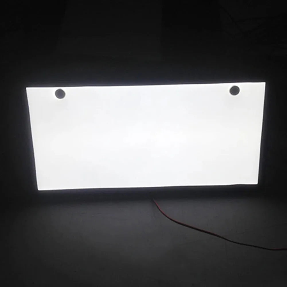 Two flat LED truck license plate light bars with plastic housing.