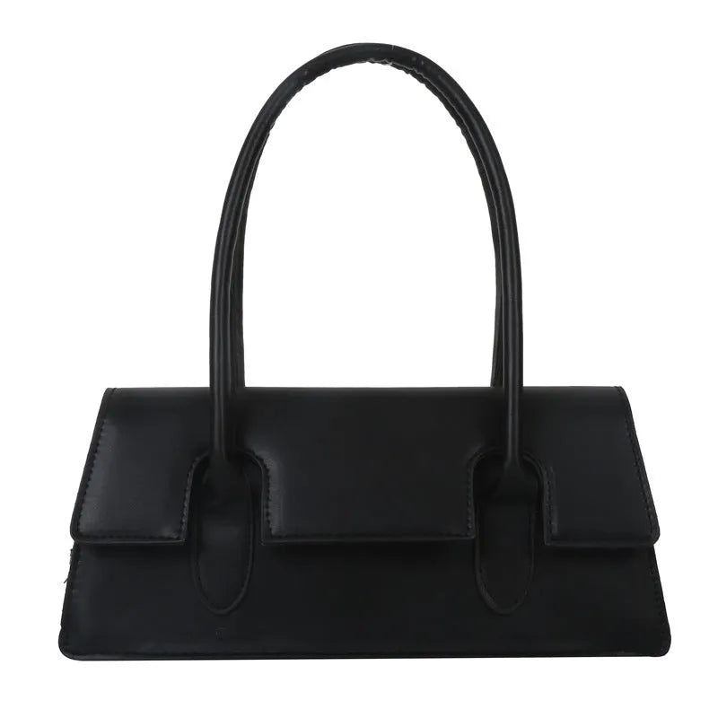 Women's small square PU shoulder bag with single strap in horizontal rectangular shape
