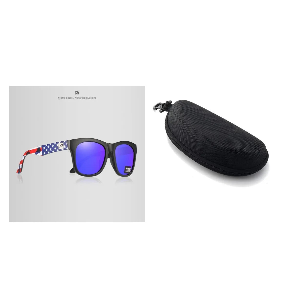 Thickened frame polarised sunglasses with TAC lenses for outdoor UV protection.