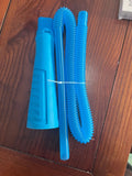 Blue washing machine vacuum cleaner suction pipe with 114cm hose and round cleaning head