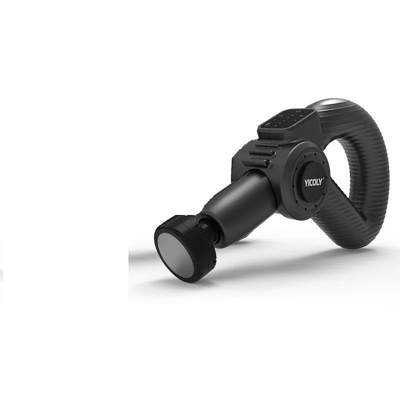 Smart muscle massage gun with adjustable angle head, 5 massage heads, and storage bag for hot and ice compress therapy