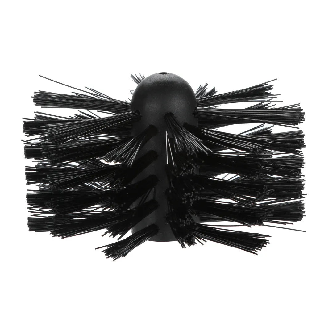 Flexible chimney cleaning brush with nylon bristles for dryer vent and range hood ducts
