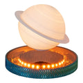 Magnetic levitation moon lamp floating above base with 3D-printed ornament and modern design