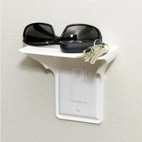 White PP plastic socket rack organiser for garage tools, dimensions 14x10x15cm