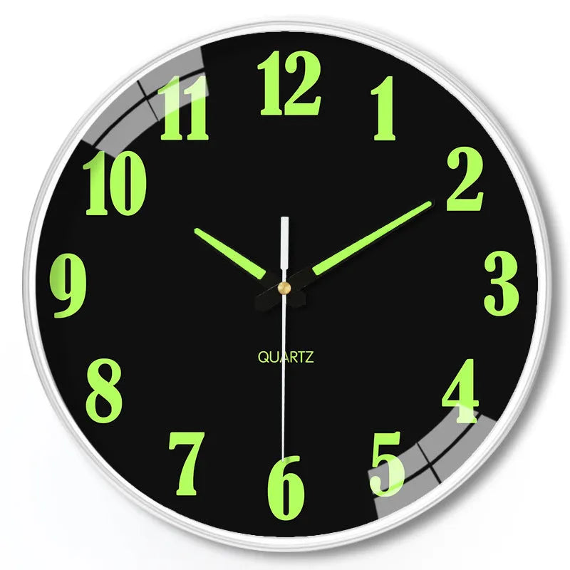 8 inch luminous wall clock with modern plastic case in 20cm diameter
