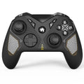 Black wireless game controller with leather pattern texture, showing Type-C port and dimensions 171x67x136mm.
