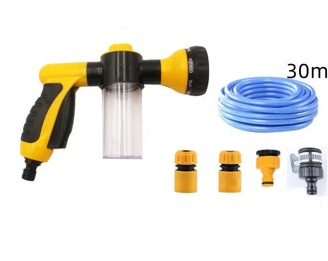 Green high pressure foam spray gun with adjustable nozzle for car washing and garden watering