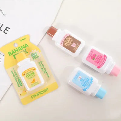 Cute bottle shaped correction tape with curved design, 6 metres, titanium dioxide and resin, random colour