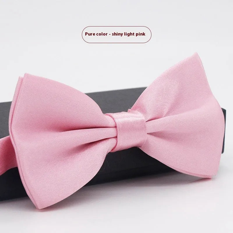 Solid colour formal bow tie with flat head design in polyester fabric